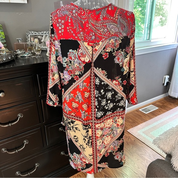 Anthropologie Fig and Flower Boho Floral Patchwork Tunic Dress Size L - Picture 8 of 16